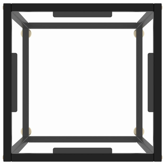 Tavolino da Salotto Nero con Vetro Temperato 40x40x50 cm  cod mxl 55933