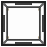 Tavolino da Salotto Nero con Vetro Temperato 40x40x50 cm 322907