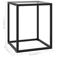 Tavolino da Salotto Nero con Vetro Temperato 40x40x50 cm 322907