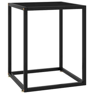 Tavolino da Salotto Nero con Vetro Nero 40x40x50 cm  cod mxl 55165