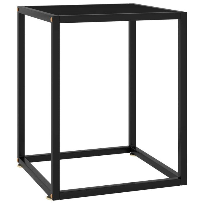 Tavolino da Salotto Nero con Vetro Nero 40x40x50 cm  cod mxl 55165