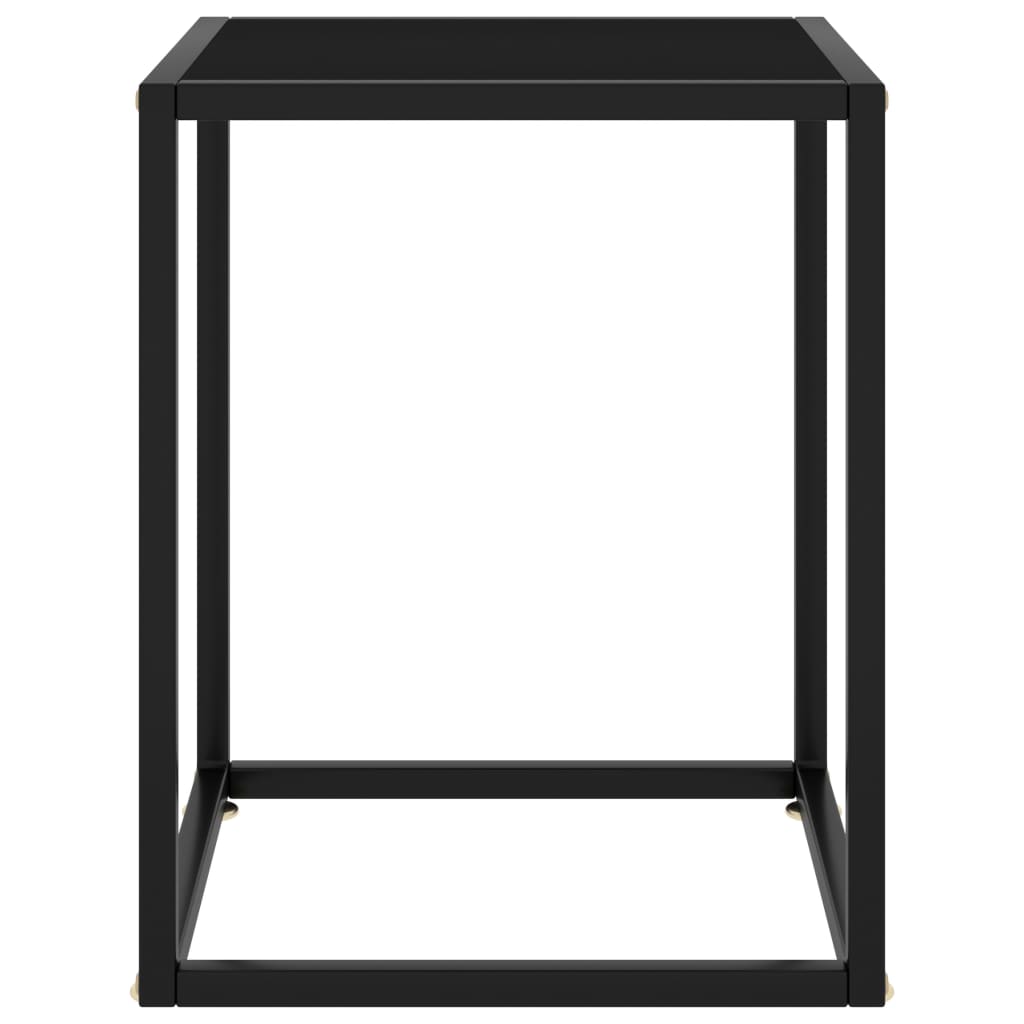 Tavolino da Salotto Nero con Vetro Nero 40x40x50 cm  cod mxl 55165