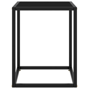 Tavolino da Salotto Nero con Vetro Nero 40x40x50 cm  cod mxl 55165