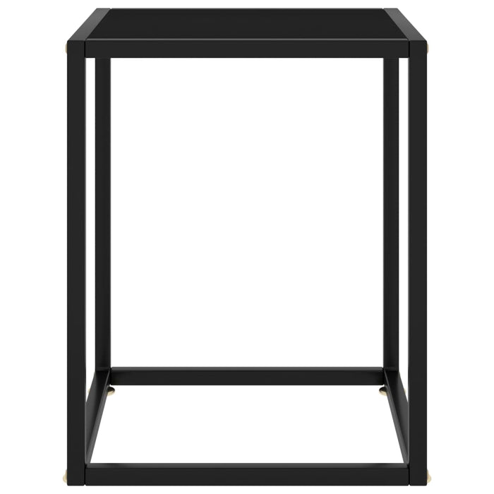 Tavolino da Salotto Nero con Vetro Nero 40x40x50 cm  cod mxl 55165