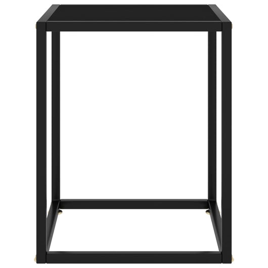 Tavolino da Salotto Nero con Vetro Nero 40x40x50 cm 322908