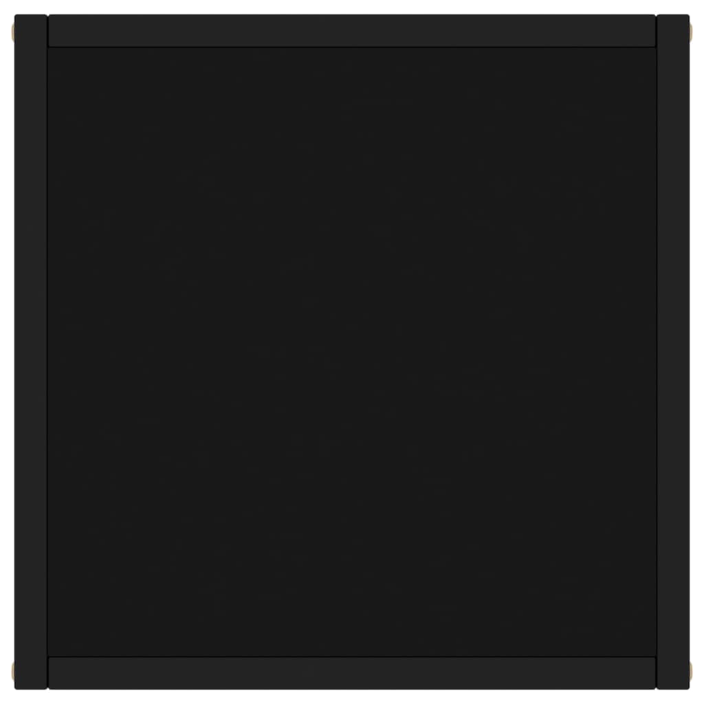 Tavolino da Salotto Nero con Vetro Nero 40x40x50 cm  cod mxl 55165