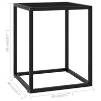 Tavolino da Salotto Nero con Vetro Nero 40x40x50 cm 322908