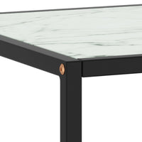 Tavolino da Salotto Nero con Vetro Marmo Bianco 90x90x50 cm 322913