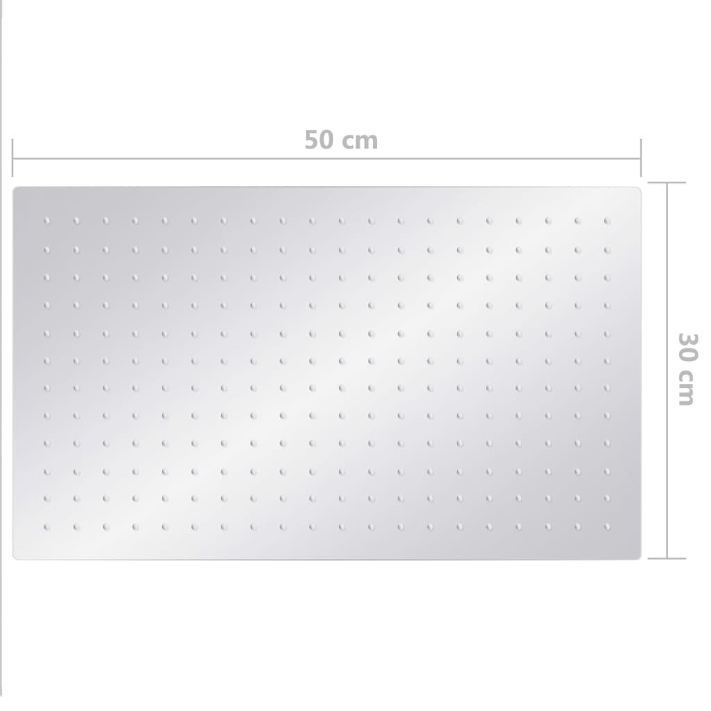 Testa Doccia a Pioggia Acciaio Inox 304 50x30 cm Rettangolare 147689