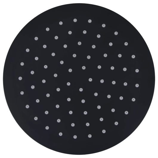 Testa Doccia a Pioggia in Acciaio Inox 20 cm Rotonda Nera