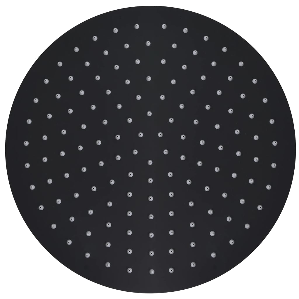 Testa Doccia a Pioggia in Acciaio Inox 30 cm Rotonda Nera 147692