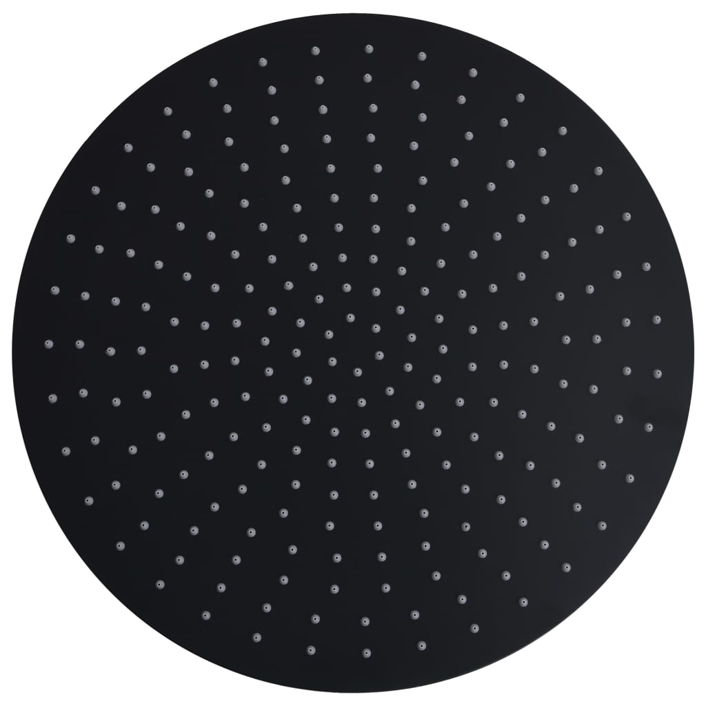Testa Doccia a Pioggia in Acciaio Inox 40 cm Rotonda Nera 147693