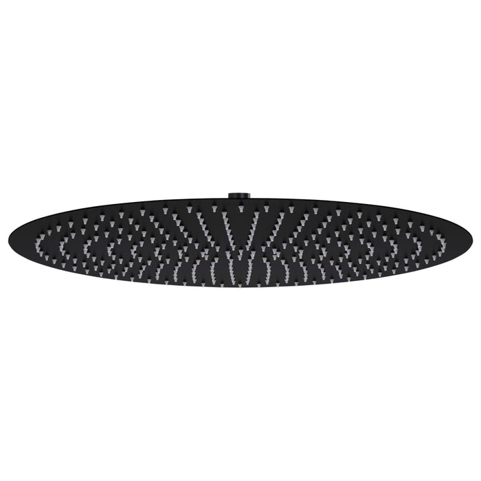 Testa Doccia a Pioggia in Acciaio Inox 50 cm Rotonda Nera
