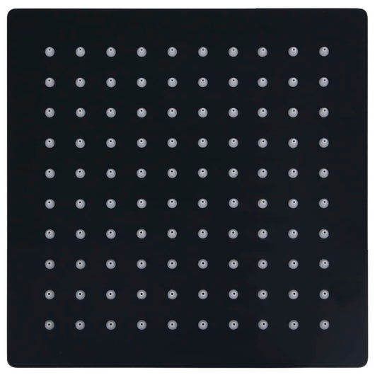 Testa Doccia a Pioggia in Acciaio Inoxe 20x20 cm Quadrata Nera
