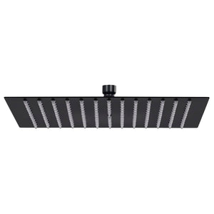 Soffione doccia a pioggia Soffione doccia Soffione doccia a mano Accessorio per il bagno Acciaio inossidabile 25 x 25 cm Quadrato Nero 02_0002078