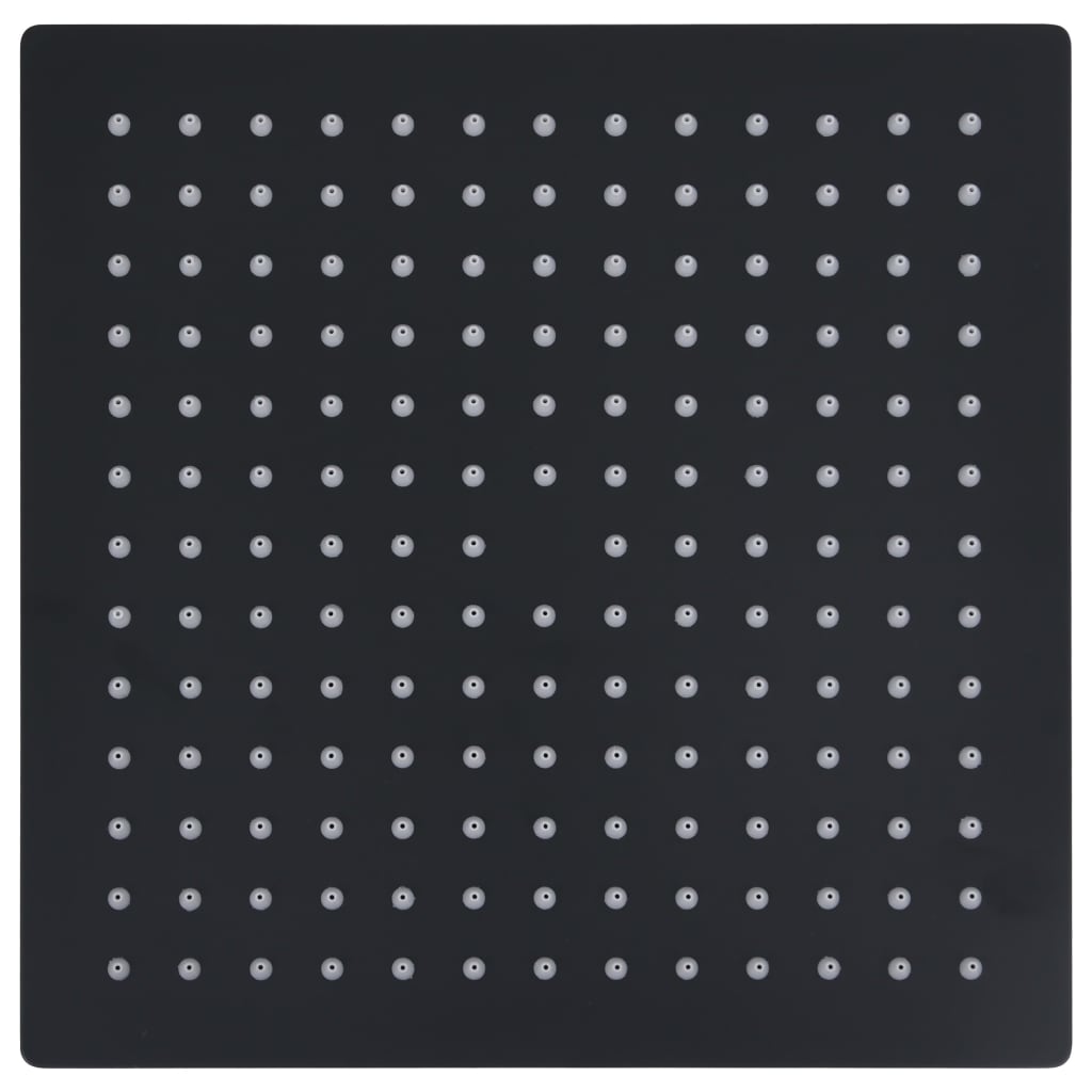 Soffione doccia a pioggia Soffione doccia Soffione doccia a mano Accessorio per il bagno Acciaio inossidabile 25 x 25 cm Quadrato Nero 02_0002078