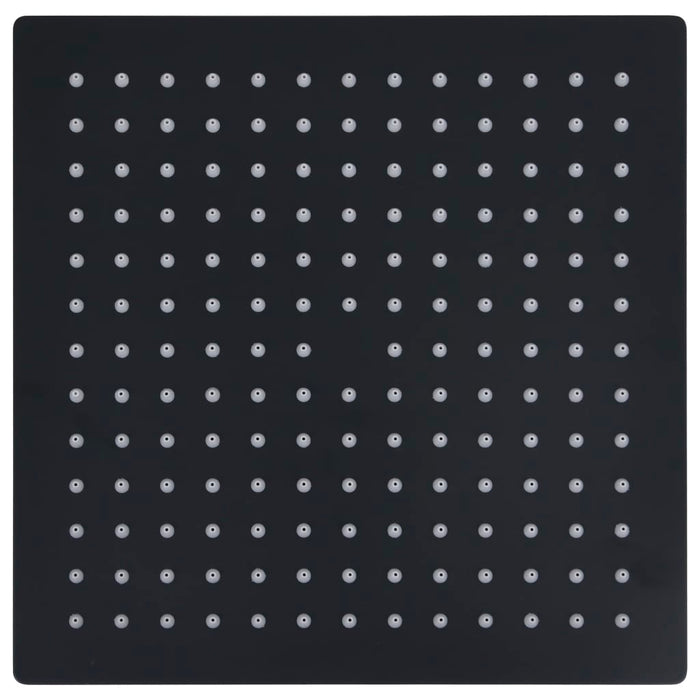 Soffione doccia a pioggia Soffione doccia Soffione doccia a mano Accessorio per il bagno Acciaio inossidabile 25 x 25 cm Quadrato Nero 02_0002078