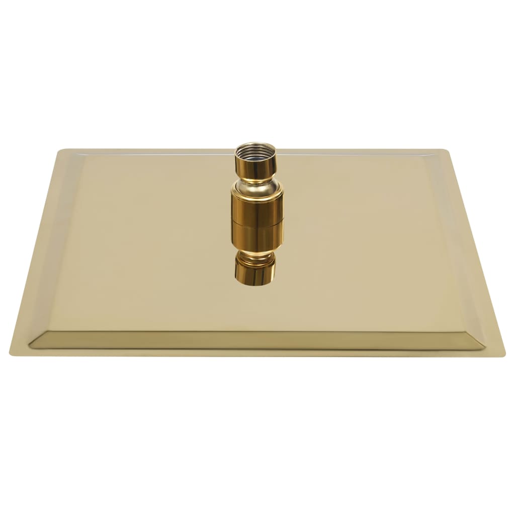 Soffione doccia a pioggia Acciaio inox 20x20 cm Quadrato Oro 02_0002090