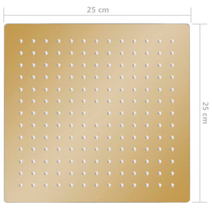 Testa Doccia a Pioggia in Acciaio Inox 25x25 cm Quadrata Oro