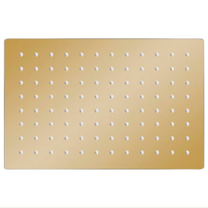Testa Doccia a Pioggia in Acciaio Inox 30x20cm Rettangolare Oro 147713