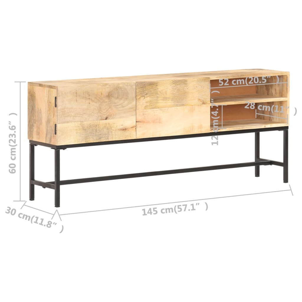 Credenza 145x30x60 cm in Legno Massello di Mango 320226