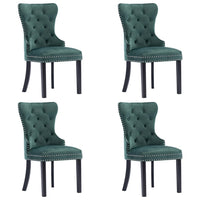 Sedie da Pranzo 4 pz Verde Scuro in Velluto cod mxl 20647