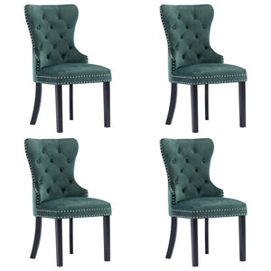 Sedie da Pranzo 4 pz Verde Scuro in Velluto cod mxl 20647