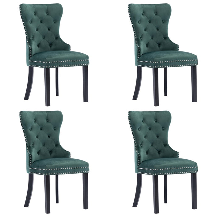 Sedie da Pranzo 4 pz Verde Scuro in Velluto cod mxl 20647