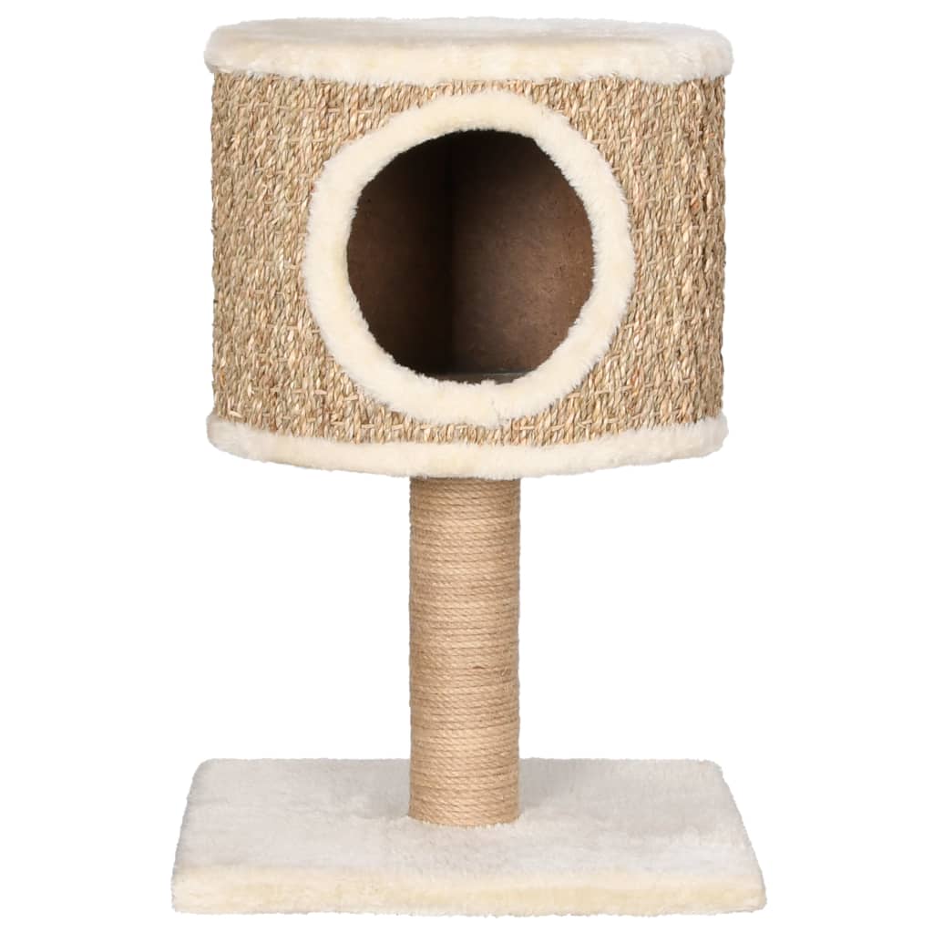 Tiragraffi per gatti Mobili per arrampicata su torre Raschietto per gatti Piattaforma da arrampicata con appartamento e tiragraffi 52 cm Seagrass Beige 02_0022434