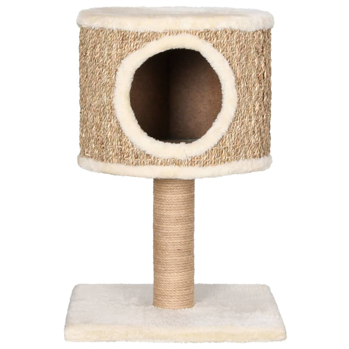 Tiragraffi per gatti Mobili per arrampicata su torre Raschietto per gatti Piattaforma da arrampicata con appartamento e tiragraffi 52 cm Seagrass Beige 02_0022434