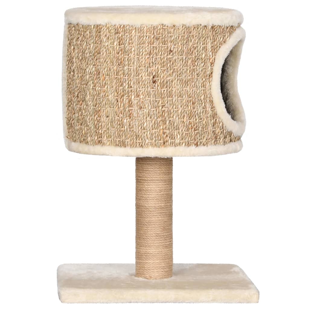Tiragraffi per gatti Mobili per arrampicata su torre Raschietto per gatti Piattaforma da arrampicata con appartamento e tiragraffi 52 cm Seagrass Beige 02_0022434