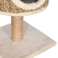 Tiragraffi per gatti Mobili per arrampicata su torre Raschietto per gatti Piattaforma da arrampicata con appartamento e tiragraffi 52 cm Seagrass Beige 02_0022434