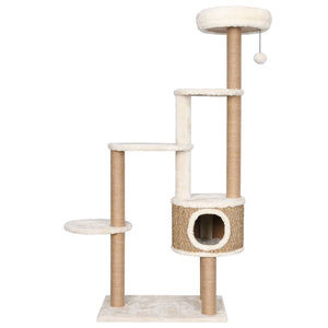 Tiragraffi per gatti Mobili per arrampicarsi sulla torre Tiragraffi Tiragraffi Piattaforma per arrampicata Cuscino di lusso e tiragraffi 148 cm Seagrass Beige 02_0022749