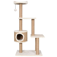 Tiragraffi per gatti Mobili per arrampicata su torre Raschietto per gatti Piattaforma da arrampicata con tiragraffi 123 cm Seagrass Beige 02_0022445