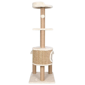 Tiragraffi per gatti Mobili per arrampicata su torre Raschietto per gatti Piattaforma da arrampicata con tiragraffi 123 cm Seagrass Beige 02_0022445