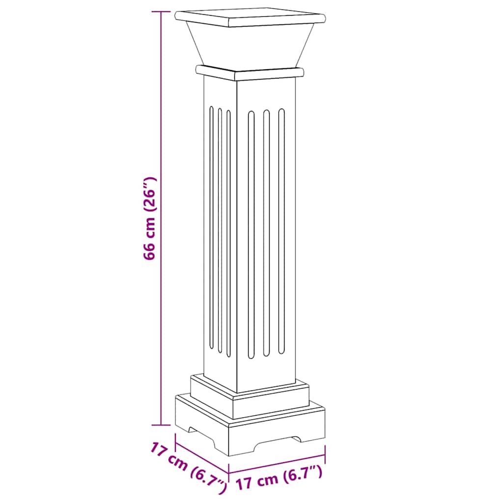 Piedistallo per Piante Quadrato Classico Legno 17x17x66 cm MDF 323968