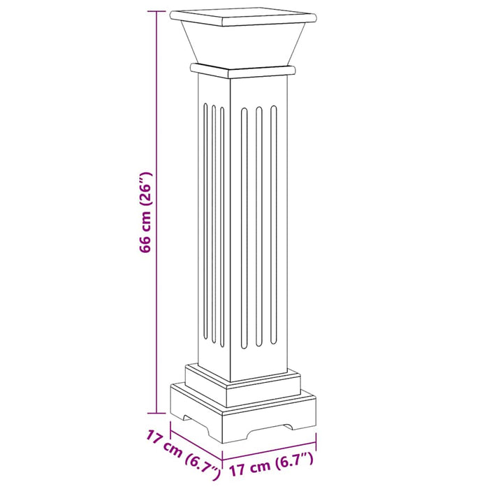 Piedistallo per Piante Quadrato Classico Legno 17x17x66 cm MDF 323968