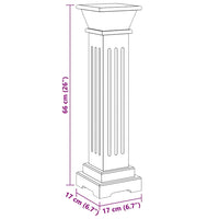 Piedistallo per Piante Quadrato Classico Grigio 17x17x66 cm MDF 323969