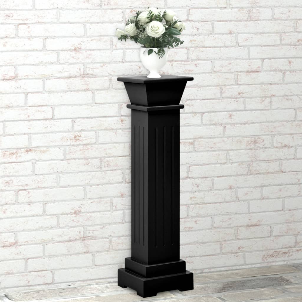 Piedistallo per Piante Quadrato Classico Nero 17x17x66 cm MDF 323970