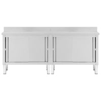 Tavoli da Lavoro Ante Scorrevoli 2 pz 200x50x(95-97) cm Acciaio 3055902