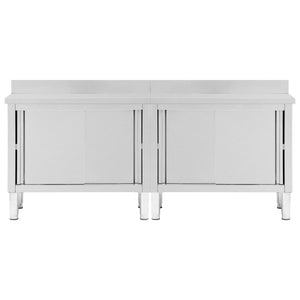 Tavoli da Lavoro Ante Scorrevoli 2 pz 200x50x(95-97) cm Acciaio 3055902