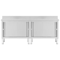 Set di 2 tavoli con ante scorrevoli 200 x 50 x (95-97) cm acciaio inox 02_0000009