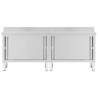 Tavoli da Lavoro Ante Scorrevoli 2 pz 240x50x(95-97) cm Acciaio