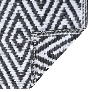 Tappeto da Esterni ARAKIL Bianco e Nero 80x150 cm in PP 310428