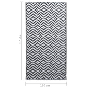 Tappeto da Esterni Bianco e Nero 160x230 cm in PP cod mxl 67824