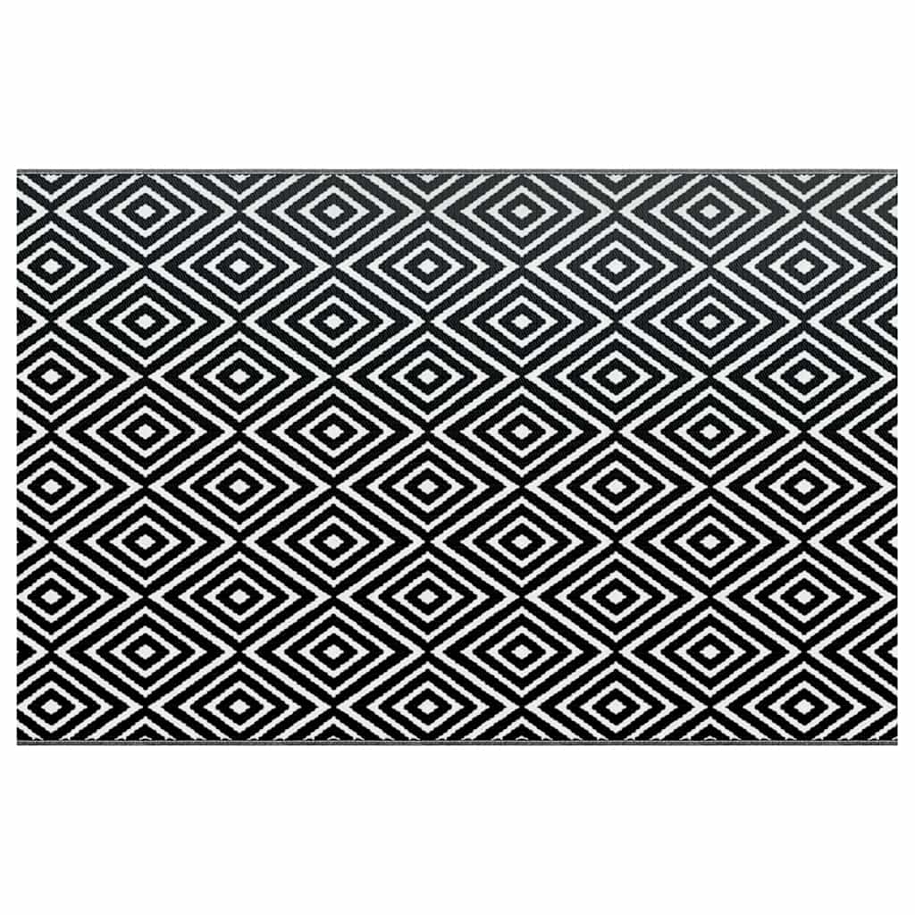 Tappeto da Esterni Bianco e Nero 190x290 cm in PP cod mxl 77939