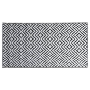 Tappeto da Esterni ARAKIL Bianco e Nero 190x290 cm in PP 310431