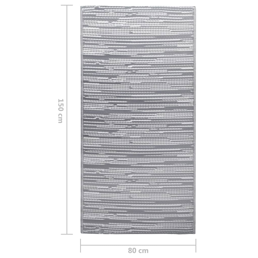 Tappeto da Esterni ARAKIL Grigio 80x150 cm in PP 310436