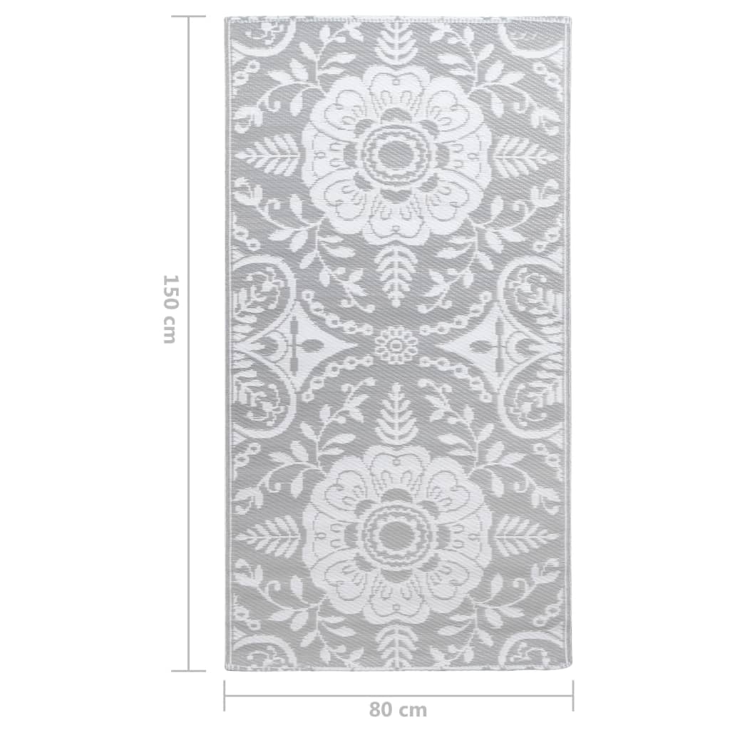 Tappeto da Esterni ARAKIL Grigio Chiaro 80x150 cm in PP 310448