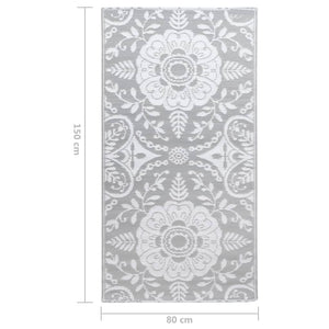 Tappeto da Esterni ARAKIL Grigio Chiaro 80x150 cm in PP 310448